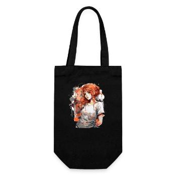 Anime Girl - Gift Bag for Bottles - black - Front