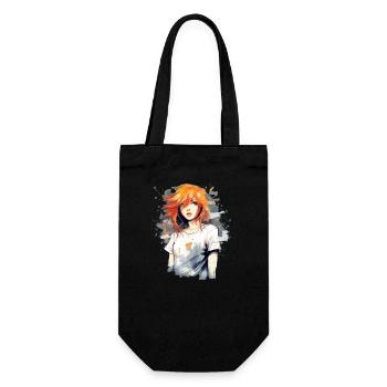 Anime Girl - Gift Bag for Bottles - black - Front