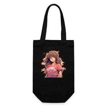 Anime Girl - Gift Bag for Bottles - black - Front