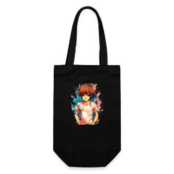 Anime Boy - Gift Bag for Bottles - black - Front