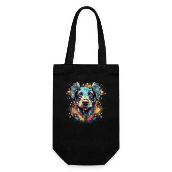 Hund - Geschenkbeutel für Flaschen - Schwarz - Vorne