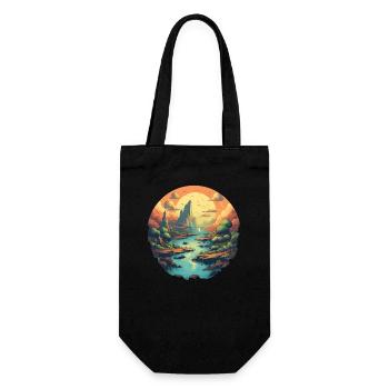 Landscape - Gift Bag for Bottles - black - Front