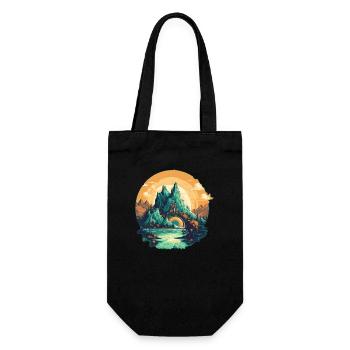 Landscape - Gift Bag for Bottles - black - Front