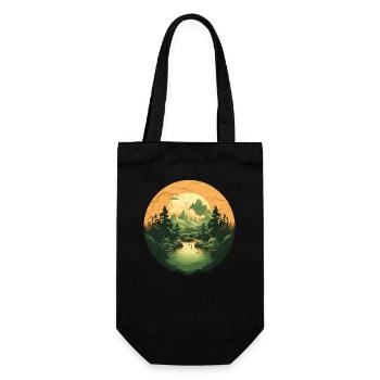 Landschaft - Geschenkbeutel für Flaschen - Schwarz - Vorne