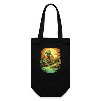 Landscape - Gift Bag for Bottles - black - Front