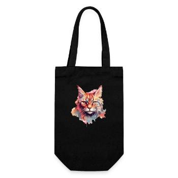 Katze - Geschenkbeutel für Flaschen - Schwarz - Vorne