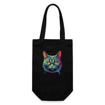 Katze - Geschenkbeutel für Flaschen - Schwarz - Vorne
