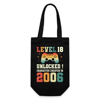 Level 18 Birthday Gamer 18 years old - Gift Bag for Bottles - black - Front