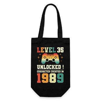 Level 35 Birthday Gamer 35 Years - Gift Bag for Bottles - black - Front