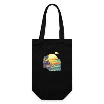 Strand - Geschenkbeutel für Flaschen - Schwarz - Vorne
