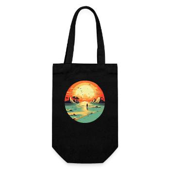 Strand - Geschenkbeutel für Flaschen - Schwarz - Vorne