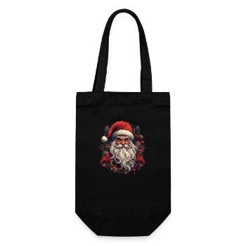 Weihnachtsmann - Geschenkbeutel für Flaschen - Schwarz - Vorne