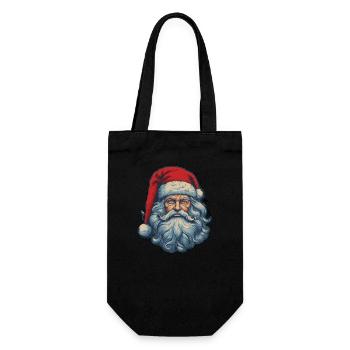 Weihnachtsmann - Geschenkbeutel für Flaschen - Schwarz - Vorne