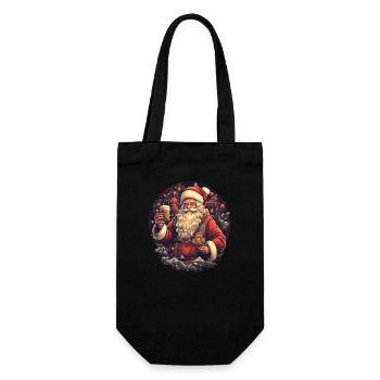 Père Noël - Sac à bouteille - noir - Devant
