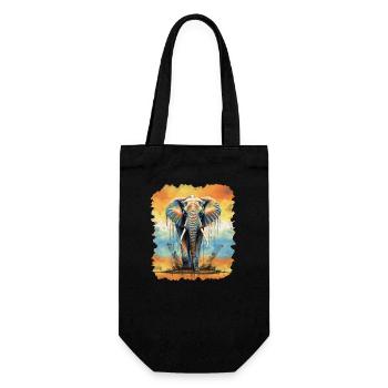 Elephant - Gift Bag for Bottles - black - Front