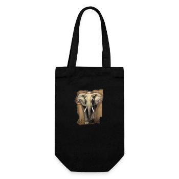 Elephant - Gift Bag for Bottles - black - Front
