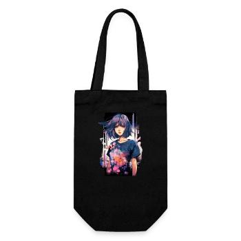 Anime Girl - Gift Bag for Bottles - black - Front