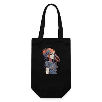 Anime Girl - Gift Bag for Bottles - black - Front