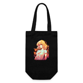 Anime Girl - Gift Bag for Bottles - black - Front