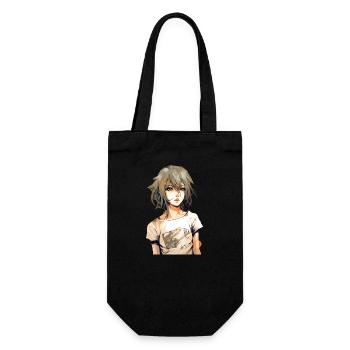 Anime Girl - Gift Bag for Bottles - black - Front
