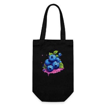 Blaubeere - Geschenkbeutel für Flaschen - Schwarz - Vorne