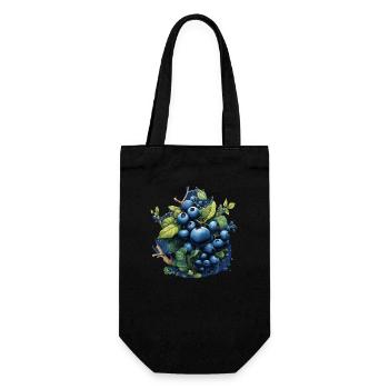 Blaubeere - Geschenkbeutel für Flaschen - Schwarz - Vorne