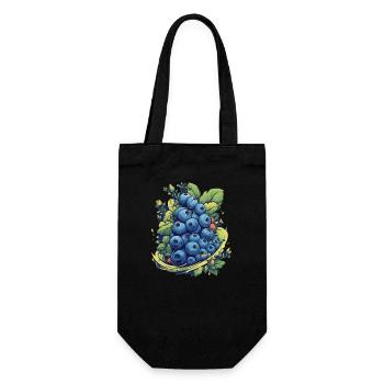 Blaubeere - Geschenkbeutel für Flaschen - Schwarz - Vorne