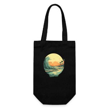 Strand - Geschenkbeutel für Flaschen - Schwarz - Vorne