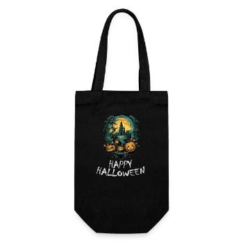 Halloween - Happy Halloween - Geschenkbeutel für Flaschen - Schwarz - Vorne