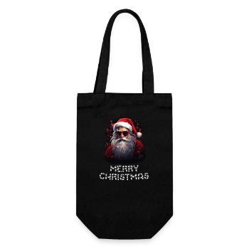 Santa Claus - Marry Christmas - Gift Bag for Bottles - black - Front