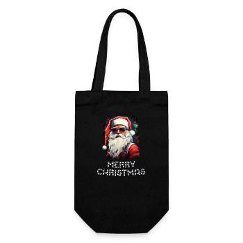 Santa Claus - Marry Christmas - Gift Bag for Bottles - black - Front