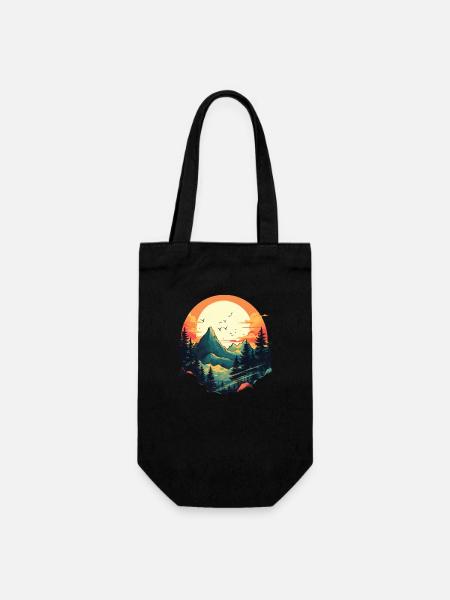 Landschaft - Geschenkbeutel für Flaschen - Schwarz