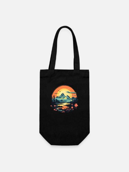 Landschaft - Geschenkbeutel für Flaschen - Schwarz