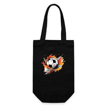 Fußball Ball - Geschenkbeutel für Flaschen - Schwarz - Vorne