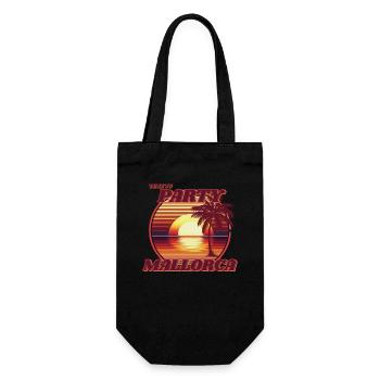 Party in Mallorca, romantic retro sunset design. - Gift Bag for Bottles - black - Front
