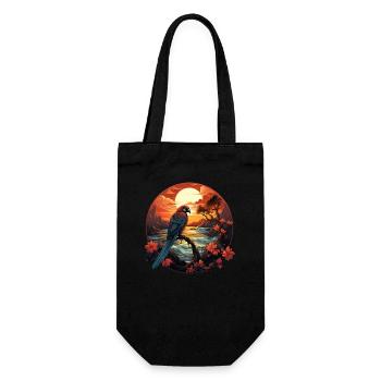 Tropical - Parrot - Gift Bag for Bottles - black - Front