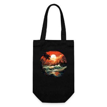 Tropical - Gift Bag for Bottles - black - Front