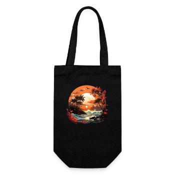 Tropical - Gift Bag for Bottles - black - Front