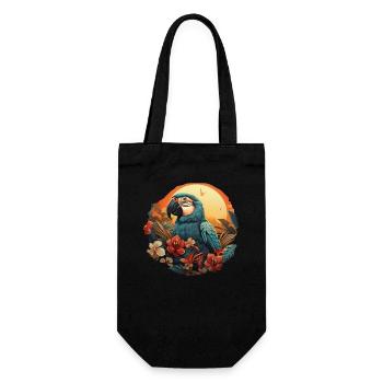 Tropical - Parrot - Gift Bag for Bottles - black - Front