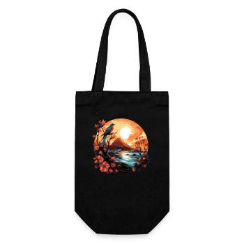 Tropical - Gift Bag for Bottles - black - Front
