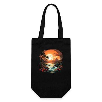Tropical - Gift Bag for Bottles - black - Front