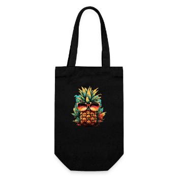 Pineapple - Gift Bag for Bottles - black - Front