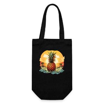 Ananas - Geschenkbeutel für Flaschen - Schwarz - Vorne
