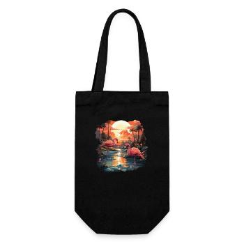 Flamingo - Gift Bag for Bottles - black - Front