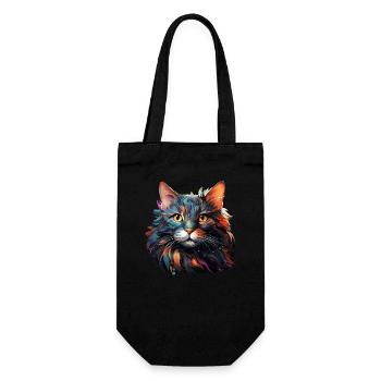 Katze - Geschenkbeutel für Flaschen - Schwarz - Vorne