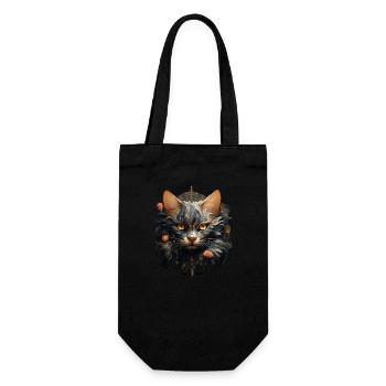 Katze - Geschenkbeutel für Flaschen - Schwarz - Vorne