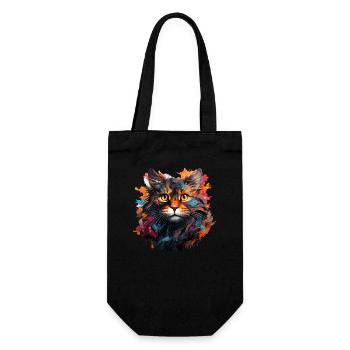 Katze - Geschenkbeutel für Flaschen - Schwarz - Vorne