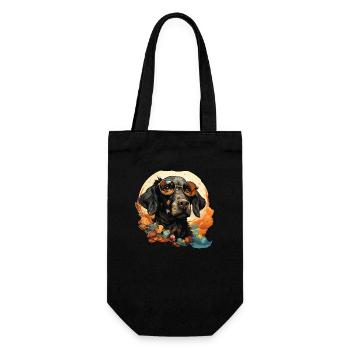 Hund - Geschenkbeutel für Flaschen - Schwarz - Vorne