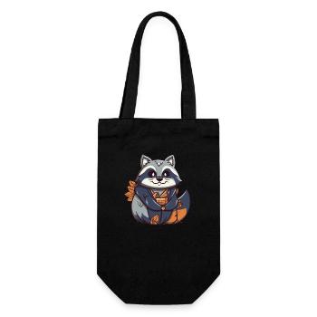 Raccoon - Kawaii Style - Gift Bag for Bottles - black - Front