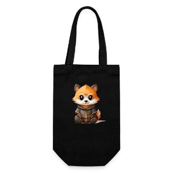 Raccoon - Kawaii Style - Gift Bag for Bottles - black - Front